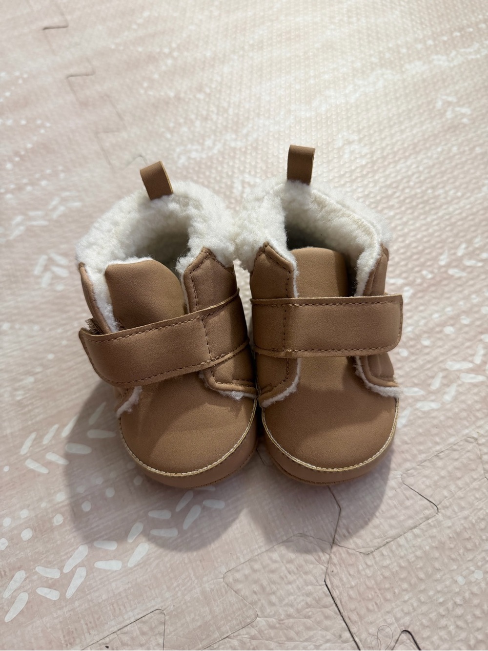 Baby Tan Faux-Shearling Winter Booties - baby